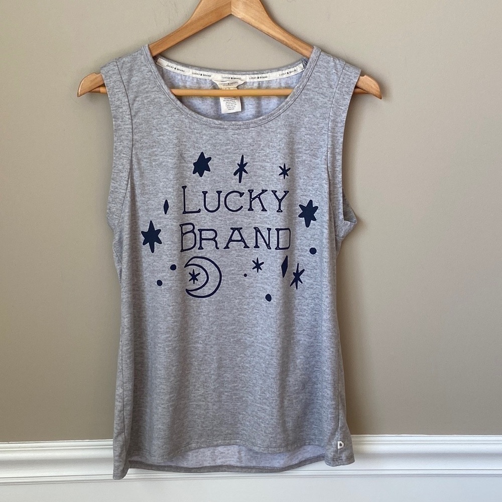 GREY Lucky Brand Stars and Moon‎ Tank Top- XL
